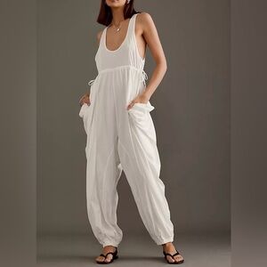 By Anthropologie The Bond White Jumpsuit Size‎ L